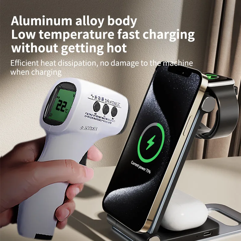 Chargeur sans fil MagSafe 3 en 1 OEM direct d'usine T9, 15W chargeurs sans fil rapides pour iPhone12/13/14/15/16 — photo 5