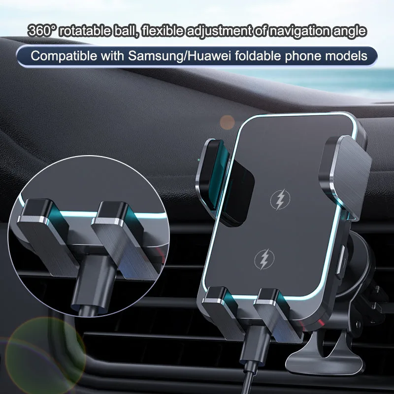 Chargeur de voiture sans fil universel W8Pro double bobine pour Samsung, usine OEM 15W support voiture chargeurs sans fil à induction — photo 2