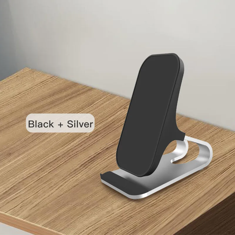 Cargador inalámbrico universal de doble bobina de aleación de aluminio, soporte de carga inalámbrica rápida de 15W para Android/iPhone/Samsung — foto 5