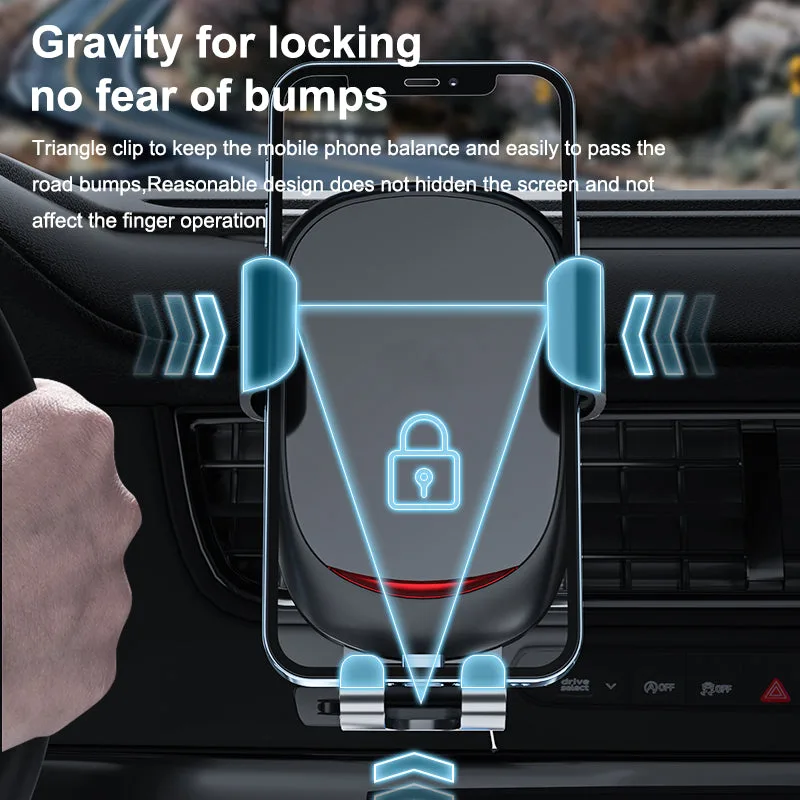 Soporte universal para teléfono de coche por gravedad G11, soporte de coche para rejilla de ventilación de aleación de aluminio, soporte GPS para teléfono con agarre automático para iPhone/Samsung — foto 3