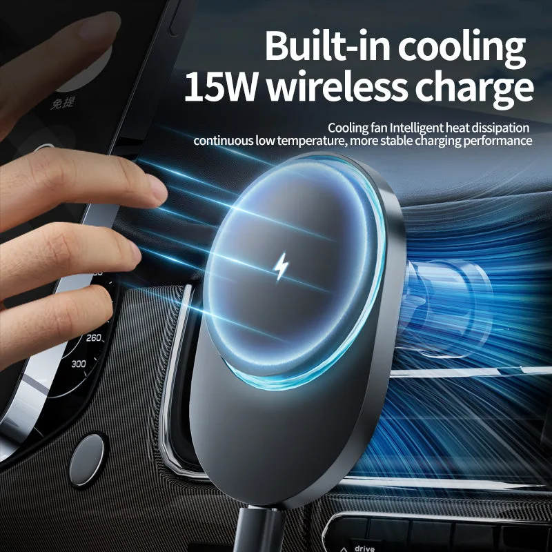 M5 Soporte Cargador Inalámbrico Magsafe para Coche con Ventilador de Refrigeración para iPhone12/13/14/15/16/17 — foto 2