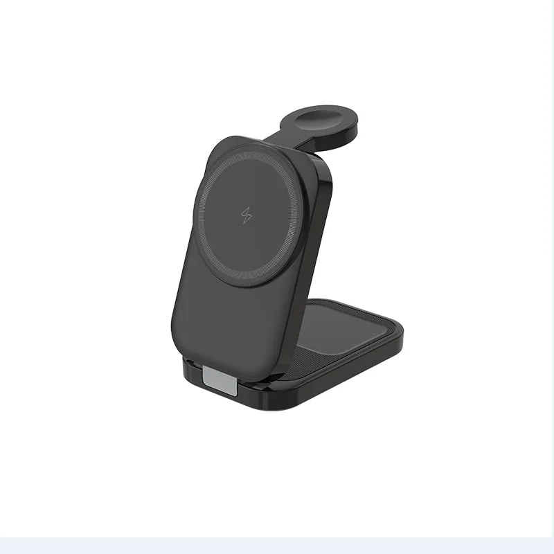 Soporte de cargador inalámbrico 3 en 1 magnético plegable T18 para Apple Watch/AirPods/iPhone/Samsung