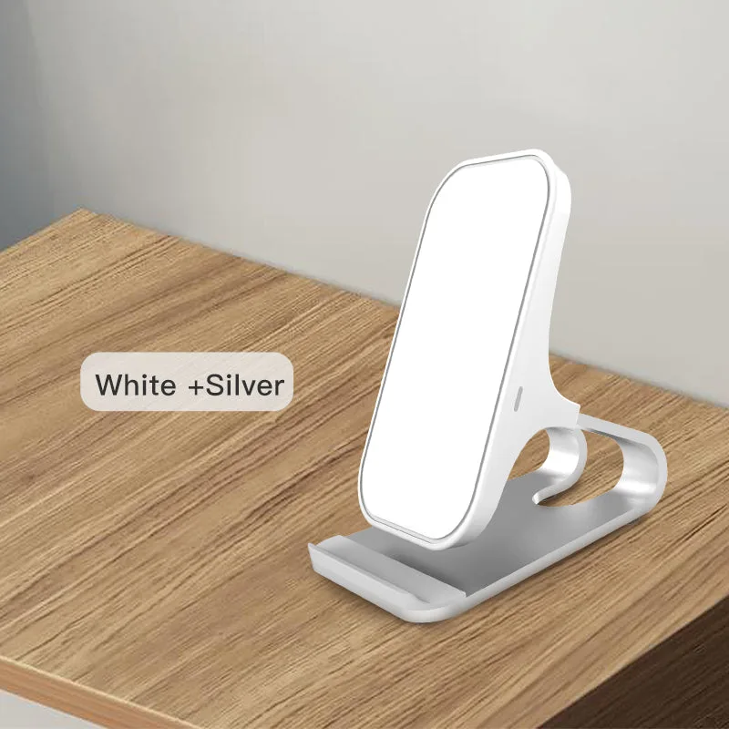 Cargador inalámbrico universal de doble bobina de aleación de aluminio, soporte de carga inalámbrica rápida de 15W para Android/iPhone/Samsung — foto 4