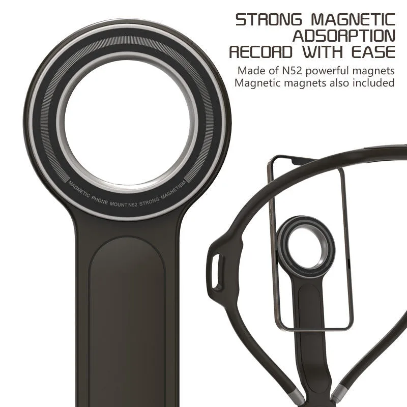 Suporte de Celular Magnético de Pescoço H13Pro para Gravação de Vlog / Live Streaming — foto 4