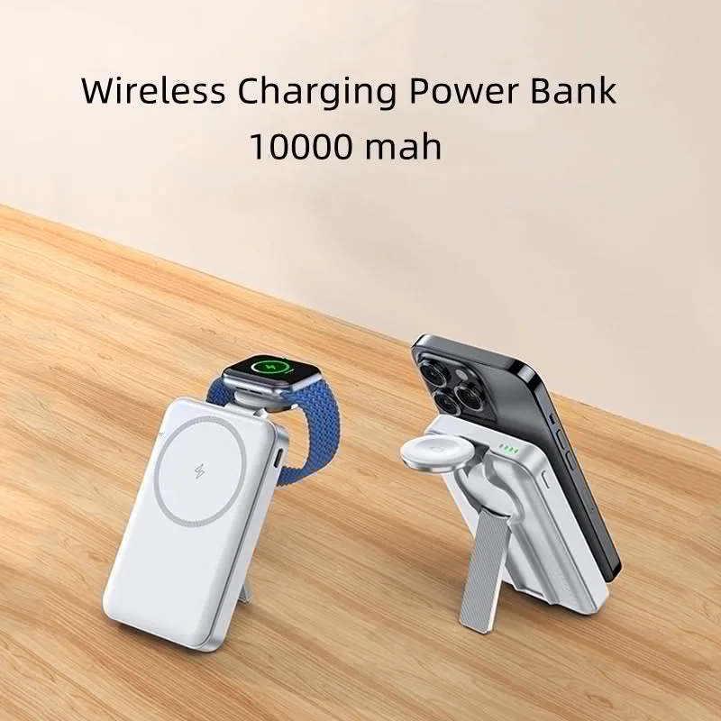 T17 Power Bank com Carregamento sem Fio 2IN1 Alta Capacidade 10000mah para iPhone e Apple Watch — foto 2