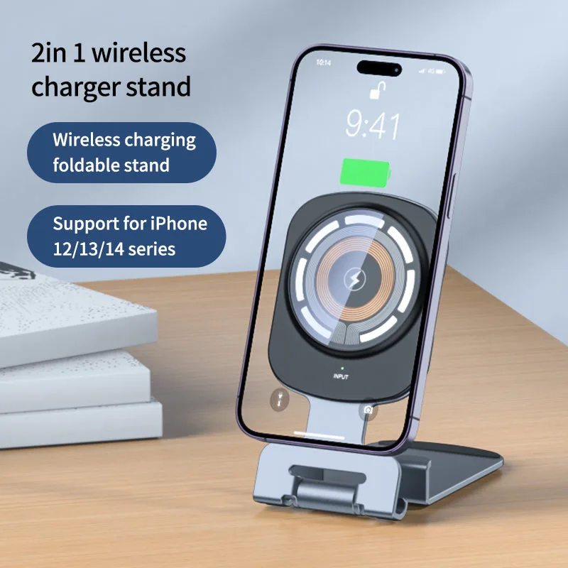 Carregador sem fio MagSafe 2IN1 T4 e Suporte de Mesa para Celular/iPad — foto 2
