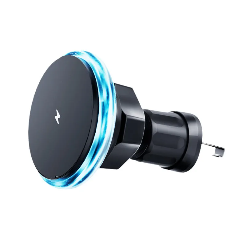 Support voiture MagSafe M6 avec chargeur sans fil, support chargeur sans fil 15W à adsorption ferme, support de charge sans fil pour véhicule