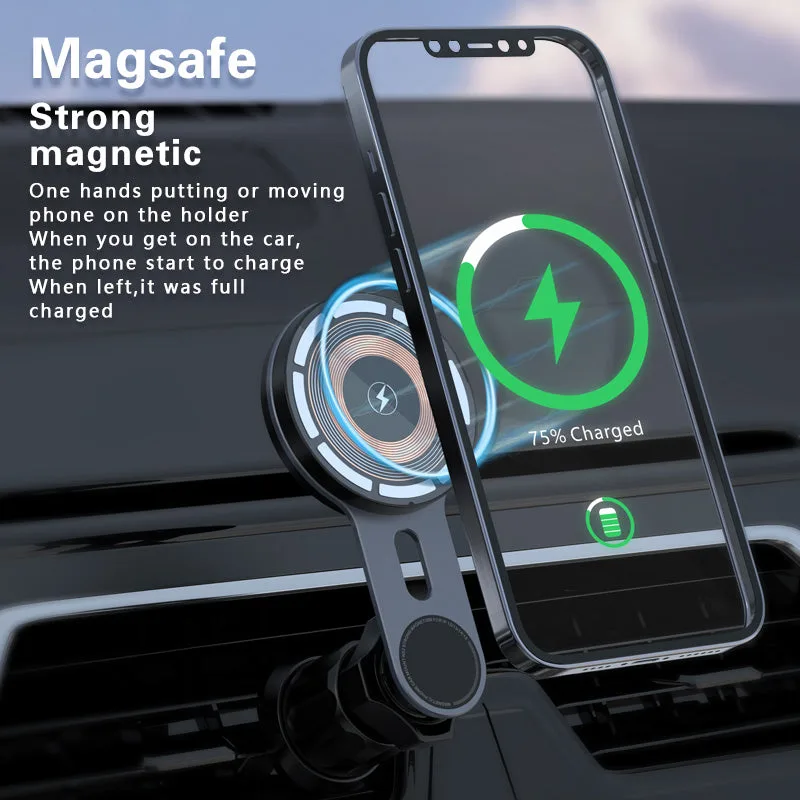Cargador inalámbrico magnético para coche M8, soporte para rejilla de ventilación 15W, soporte de carga rápida para vehículo para iPhone12/13/14/15/16 — foto 2
