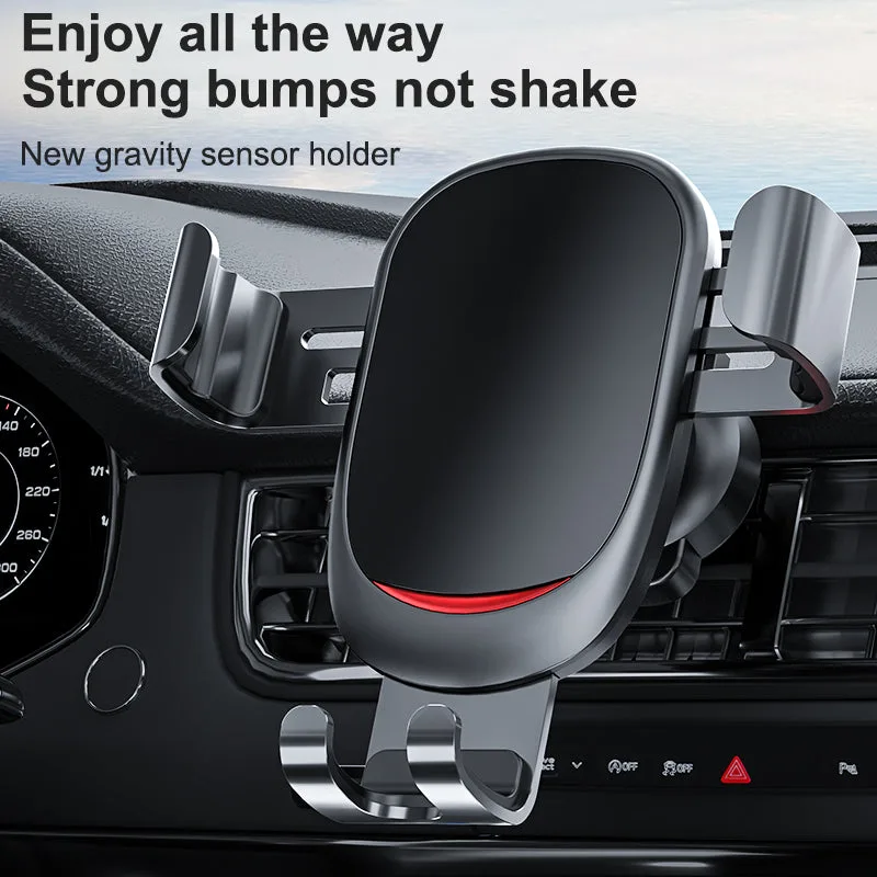 Soporte universal para teléfono de coche por gravedad G11, soporte de coche para rejilla de ventilación de aleación de aluminio, soporte GPS para teléfono con agarre automático para iPhone/Samsung — foto 2