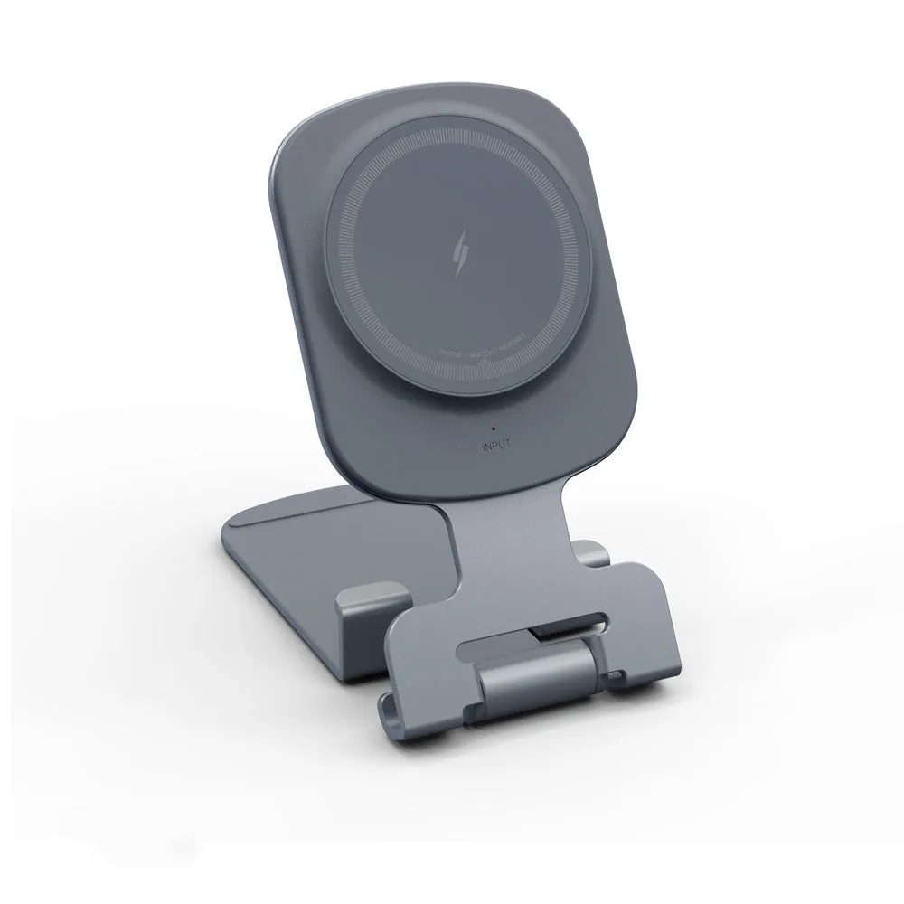 Cargador inalámbrico MagSafe 3 en 1 T4pro con soporte de escritorio plegable para teléfono/tableta 15W carga por inducción rápida para iPhone/Apple watch