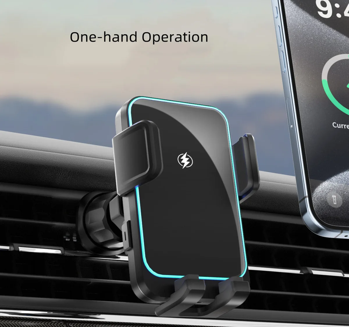 Chargeur de voiture sans fil W8 Mini 15W bobine unique téléphone support pour grille d'aération chargeurs sans fil pour iPhone/Samsung — photo 5