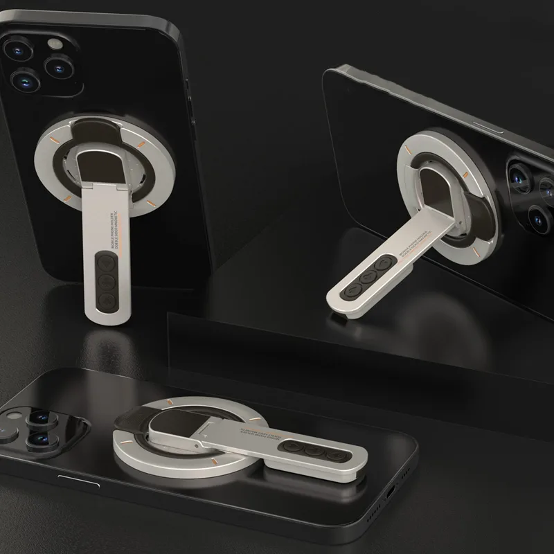 Support téléphone magnétique double face avec sangle et béquille H14Pro en alliage de zinc — photo 4