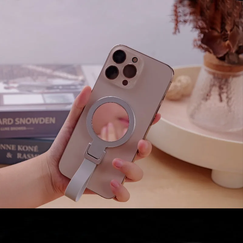 H7Pro+ двустороннее магнитное кольцо-держатель для телефона с зеркалом Mag-grip подставка для смартфона с ремешком — фото 3