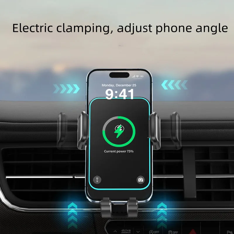 Chargeur de voiture sans fil W8 Mini 15W bobine unique téléphone support pour grille d'aération chargeurs sans fil pour iPhone/Samsung — photo 4