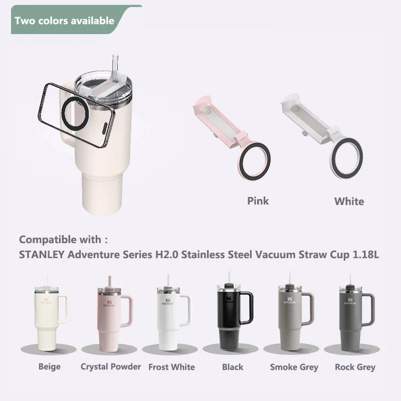 H6 OEM-модель магнитная подставка для мобильного телефона для Stanley Cup/Белый/Розовый — фото 2