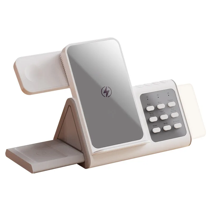 T12 Estación de Carga Inalámbrica con Ruido Blanco, Fábrica OEM Cargadores de 15W con Luz Nocturna Extraíble Para Cargador Apple Watch