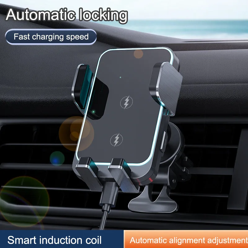 Chargeur de voiture sans fil universel W8Pro double bobine pour Samsung, usine OEM 15W support voiture chargeurs sans fil à induction — photo 3