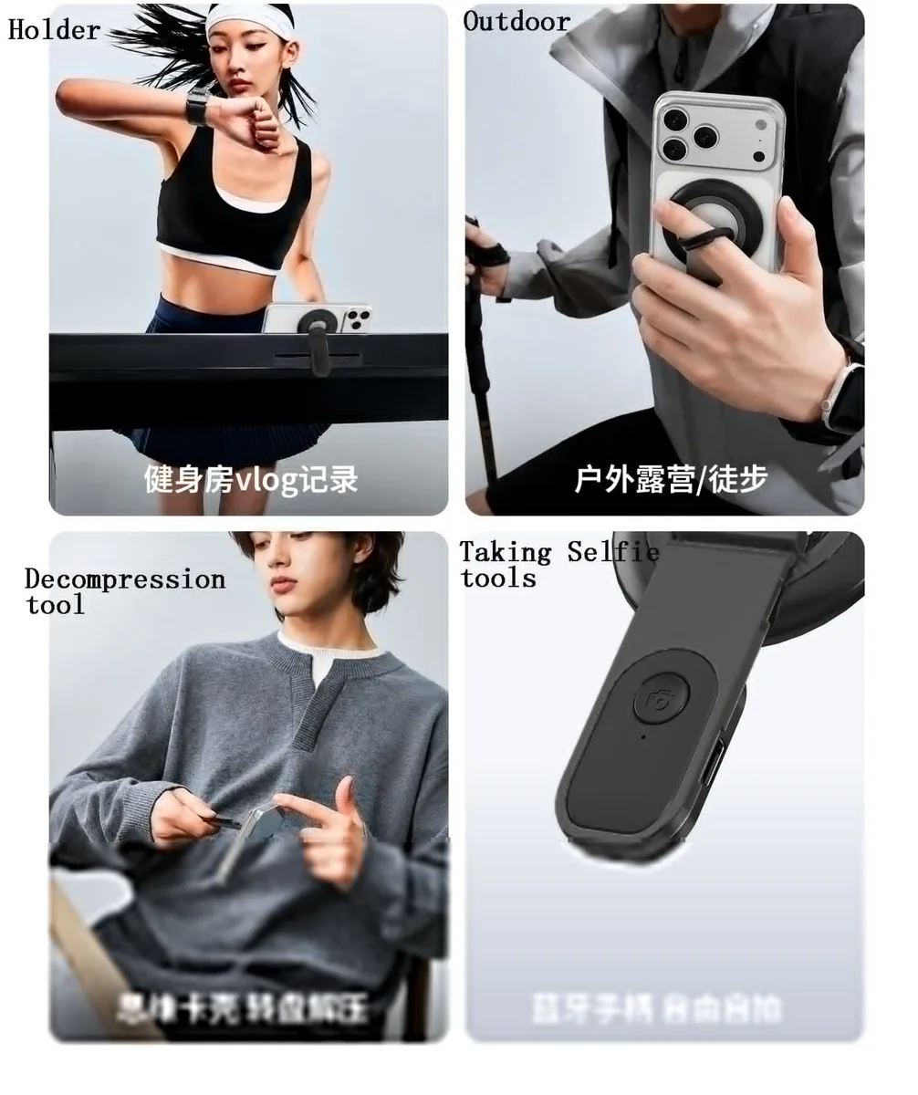 Télécommande Bluetooth selfie magnétique pour téléphone H21 avec trou fileté 1/4 — photo 3