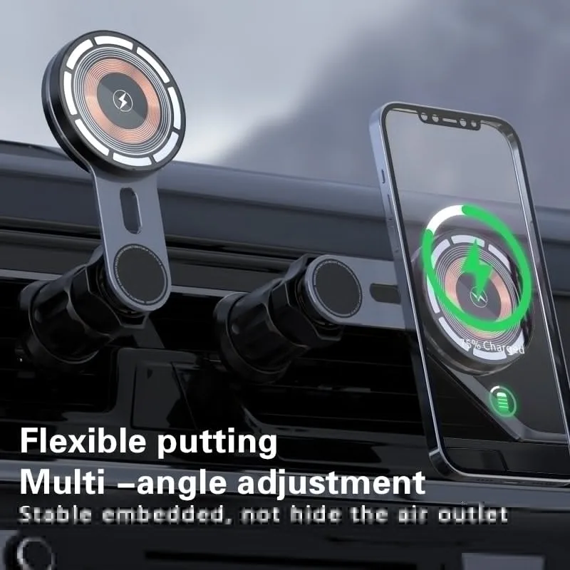 Cargador inalámbrico magnético para coche M8, soporte para rejilla de ventilación 15W, soporte de carga rápida para vehículo para iPhone12/13/14/15/16 — foto 3